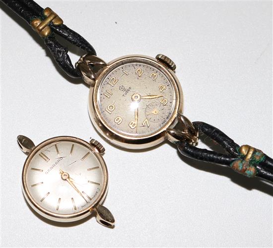 Ladies 9ct gold Tudor/Rolex watch & ladies 9ct gold Garrard watch
